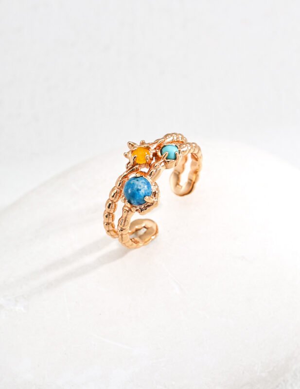 3-Color Gemstone Ring